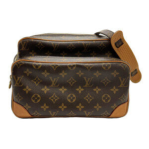 Louis Vuitton Monogram Leather Brown Nile Shoulder Bag Brown Canvas